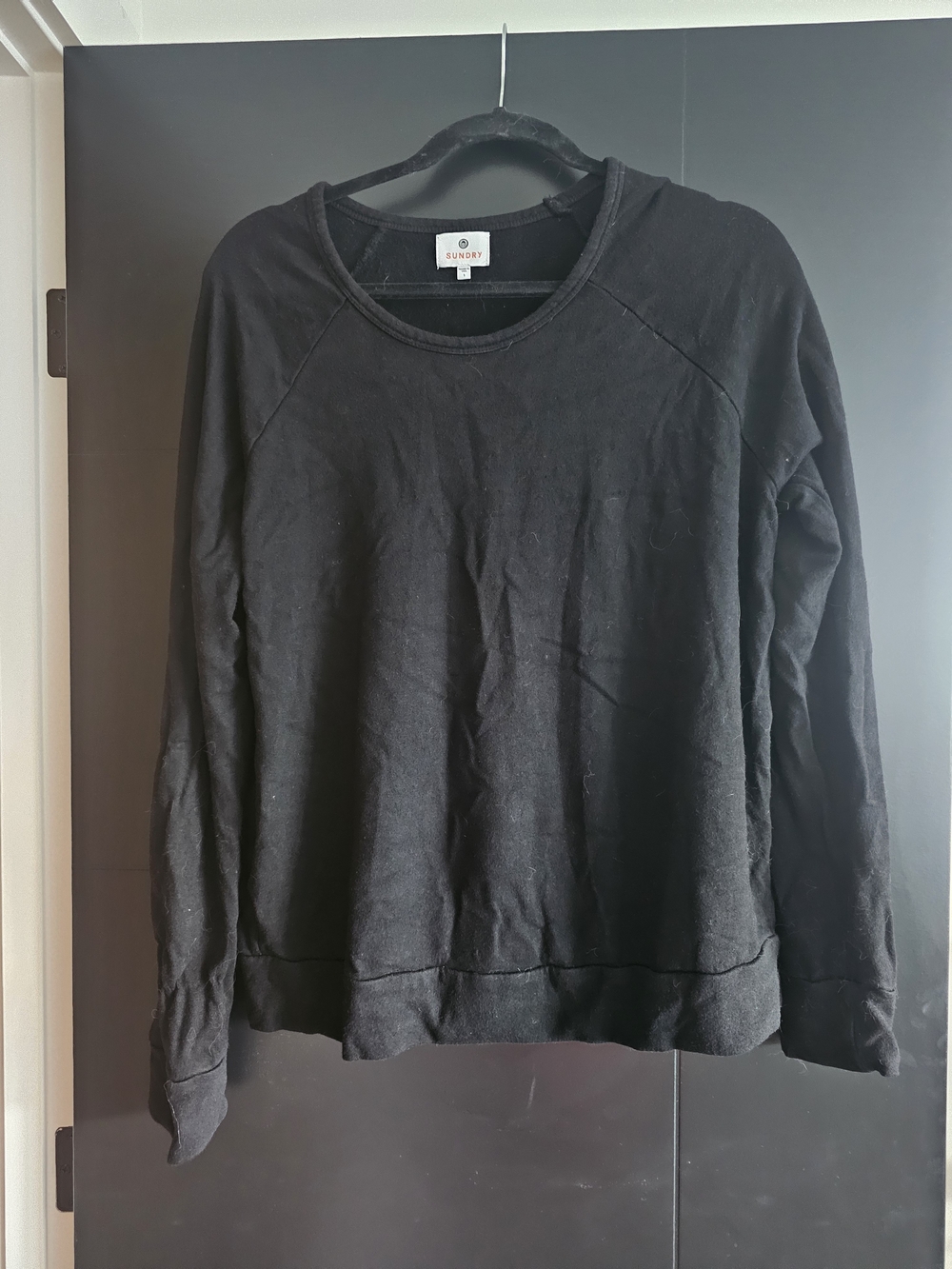 Sunday Black Crewneck Sweater for Men